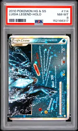 2010 POKEMON HEARTGOLD & SOULSILVER #114 LUGIA LEGEND-HOLO PSA 8 - Image 1