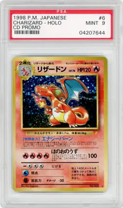 1999 Pokemon Cd Promo Japanese Charizard #6 PSA 9 Holo - Image 1