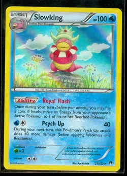 Pokemon SLOWKING 21/122 - XY BREAKpoint - RARE HOLO - NEAR MINT/MINT - Image 1