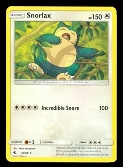 Pokemon SNORLAX 50/68 Hidden Fates RARE - NEAR MINT/MINT - Image 1