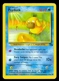 Pokemon PSYDUCK 53/62 Fossil - - Lightly Played - Image 1