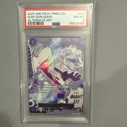 2025 One Piece PRB02 # 078 Gum-Gum Giant Alternate Art PSA 8 Low Pop - Image 2