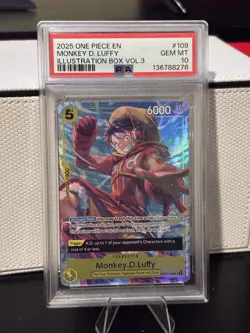 Namco One Piece Monkey.D.Luffy Foil SR OP07-109 Vol.3 Character 5 Cost 6000 Pow… - Image 1