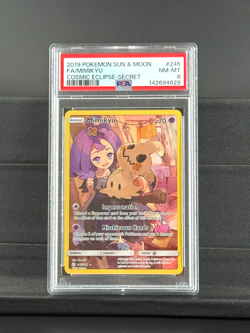 Pokemon Card Ultra Rare Mimikyu #245 Full Art S&M Cosmic Eclipse PSA 8 NM-MT - Image 1