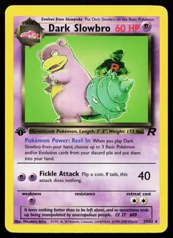 Dark Slowbro 29/82 1st Edition Rare Team Rocket Pokemon Card - Image 1