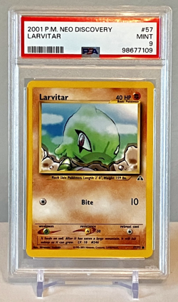 2001 Pokemon Neo Discovery Larvitar 57/75 PSA 9 MINT Vintage WOTC Trading Card - Image 1