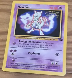 Mewtwo Black Star Promo #3 Kids WB Stamp Pokemon Card LP - Image 1
