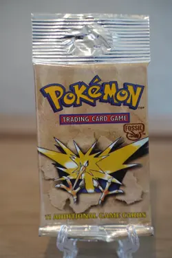 Pokemon WOTC Fossil Unlimited Booster Pack Vintage Sealed TCG Zapdos - Image 1