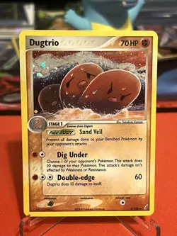 Dugtrio 5/100 Holo Rare Crystal Guardians Pokemon Lightly Played - Image 1