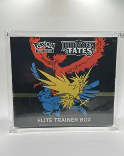 Pokemon TCG Hidden Fates Elite Trainer Box SEALED NEW ETB W/Acrylic Case 💎💎 820650804731 - Image 1
