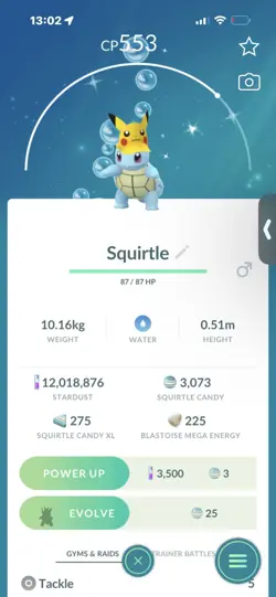 Pokemon Go Shiny Squirtle Pikachu hat - Image 1