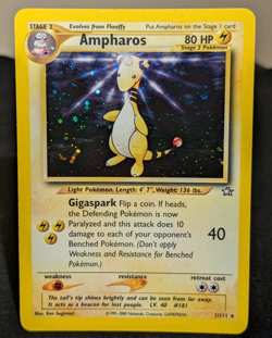 Pokemon TCG Ampharos 1/111 Neo Genesis Holo Rare Unlimited English 80 HP - Image 1