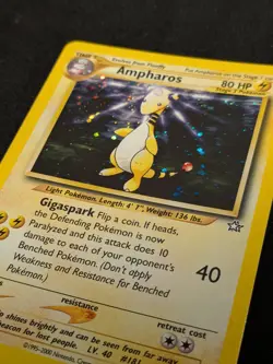 Pokemon TCG Ampharos 1/111 Neo Genesis Holo Rare Unlimited English 80 HP - Image 3
