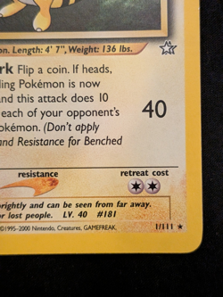 Pokemon TCG Ampharos 1/111 Neo Genesis Holo Rare Unlimited English 80 HP - Image 4