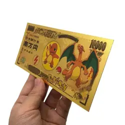 Pack 10 Billets Pokemon Or 24K Pikachu Collection - Cadeau Fan Rare - France FR - Image 2