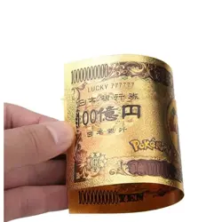 Pack 10 Billets Pokemon Or 24K Pikachu Collection - Cadeau Fan Rare - France FR - Image 3