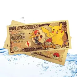 Pack 10 Billets Pokemon Or 24K Pikachu Collection - Cadeau Fan Rare - France FR - Image 4