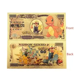 Pack 10 Billets Pokemon Or 24K Pikachu Collection - Cadeau Fan Rare - France FR - Image 5