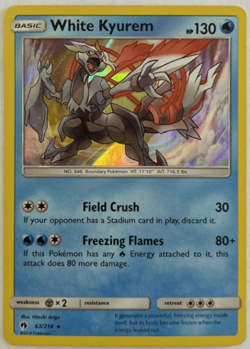 Pokemon - White Kyurem - 63/214 - Lost Thunder - Holo Rare - NM/M - Image 1