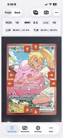 Pokemon Lillie's Clefairy ex 280/217 SIR Full Art Holo English - Image 3