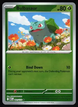Bulbasaur 001/132 Common Mega Evolution Pokemon Reverse Holo Near Mint - Image 1