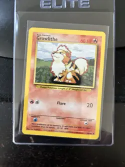 Pokemon Base Set UNCOMMON Growlithe 28/102 - Near Mint (NM) Ab - Image 1