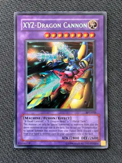 Yugioh XYZ-Dragon Cannon Unlimited Ed Secret BPT-010 LP (misprint holo bleed) - Image 1