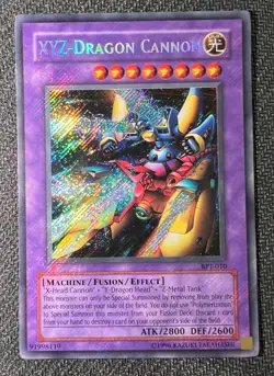 Yugioh XYZ-Dragon Cannon Unlimited Ed Secret BPT-010 LP (misprint holo bleed) - Image 4