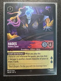 Lorcana Hades Ruthless Tyrant Reign of Jafar Cold Foil Card 48/204 - Image 1