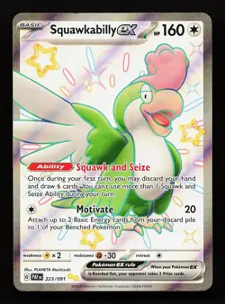 Squawkabilly ex 223/091 Shiny Ultra Rare Paldean Fates Pokemon Card - Image 1