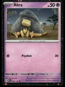 Pokemon Cards Abra 063/165 151 Common NM - Image 1