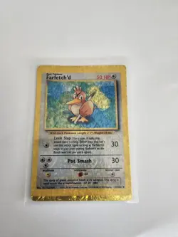 Farfetch'd 27/102 HOLO Prism Base Vending Golden Sticker Pokemon Card Vintage - Image 1