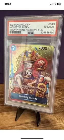 2024 One Piece EN Convention Exclusive Foil #043 Monkey D. Luffy PSA 10 GEM MINT - Image 1