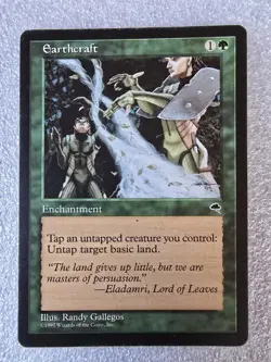 MTG Earthcraft Tempest Rare Enchantment Reserved Old School Vintage Magic - Image 1