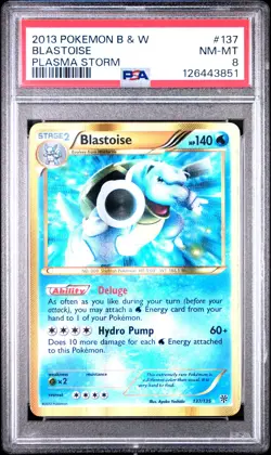 Blastoise 137/135 PSA 8 BW Plasma Storm Secret Rare Gold Shiny Pokemon Card - Image 1