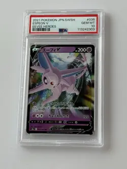 The Pokemon Company 2021 Espeon V 035/069 S6a Eevee Heroes Holo PSA 10 - Image 1