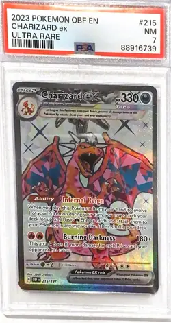 2023 Pokemon SV Obsidian Flames Charizard ex #215/197 PSA 7 - Image 1