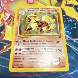 Pokemon TCG Blaine's Arcanine 1/132 Gym Challenge Holo Rare Unlimited EN Damaged - Image 1