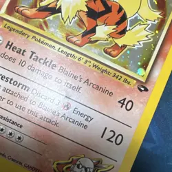 Pokemon TCG Blaine's Arcanine 1/132 Gym Challenge Holo Rare Unlimited EN Damaged - Image 5