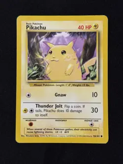 Pikachu #58/102 - Pokemon TCG - Base Set 4th Print 1999-2000 UK - MP - Image 1