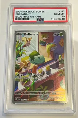 2024 POKEMON SCR EN-STELLAR CROWN ILLUSTRATION RARE - #143 BULBASAUR - PSA 10 - Image 1