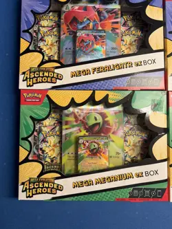 Pokemon Mega Evolution Ascended Heroes Ex Box Lot Of 4 Sealed FeraligatrMeganium - Image 2