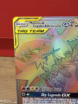 Pokemon TCG Moltres & Zapdos & Articuno GX Rainbow Secret Rare 69/68 Near Mint - Image 2