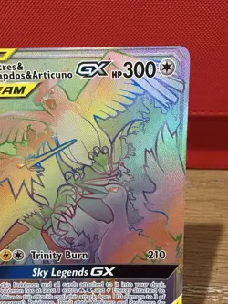 Pokemon TCG Moltres & Zapdos & Articuno GX Rainbow Secret Rare 69/68 Near Mint - Image 3