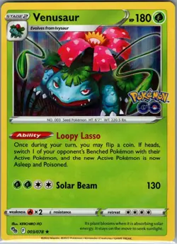 Venusaur 003/078 Holo Pokemon GO - Pokemon Card - NM - Image 1