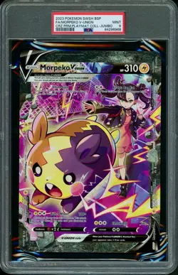 PSA 9 MINT Marnie Morpeko V-Union SWSH289 Promo Jumbo Oversize Pokemon Card - Image 1