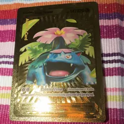 Custom Card Novelty Venusaur Frog Flower Gold Foil Card 2016 - Image 2