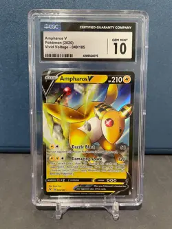 Ampharos V Pokemon Card - Vivid Voltage - 049/185 - CGC 10 - Image 1