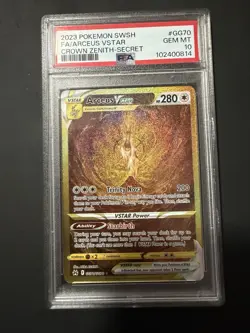 Pokemon Arceus VSTAR GG70 Crown Zenith Galarian Gallery Secret FA Holo PSA 10 - Image 1