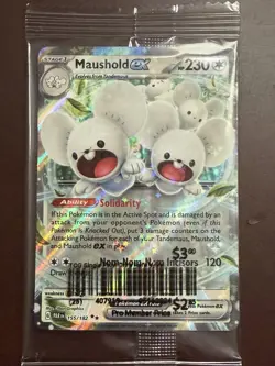 Pokemon TCG Maushold ex 155/182 Adventure Chest Factory Promo Sealed - Image 1